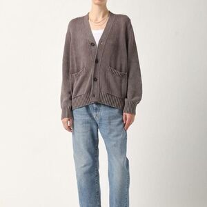 Corridor Acid washed knitted organic cotton unisex fit Cardigan